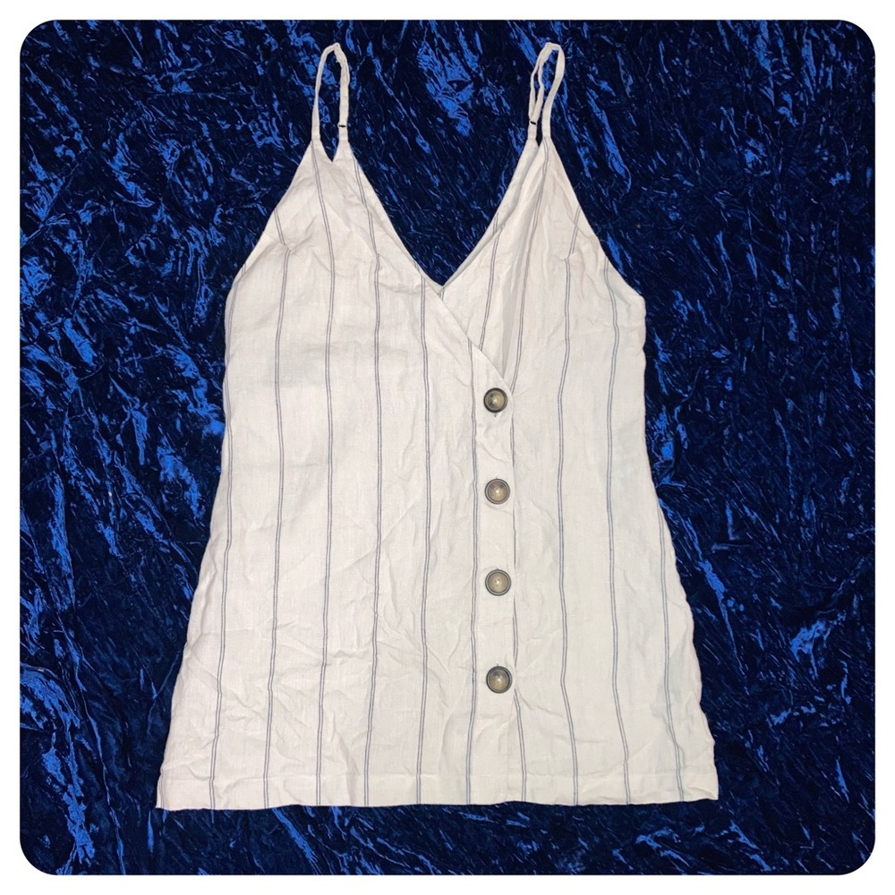 Reformation linen buttoned tank top